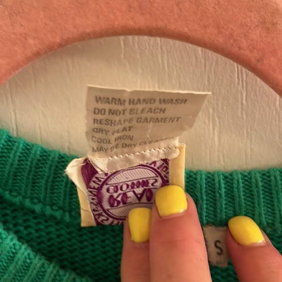 MENS Vtg Saks fifth Avenue NY NY small 100% cotton Green crew sweater - Picture 8 of 9